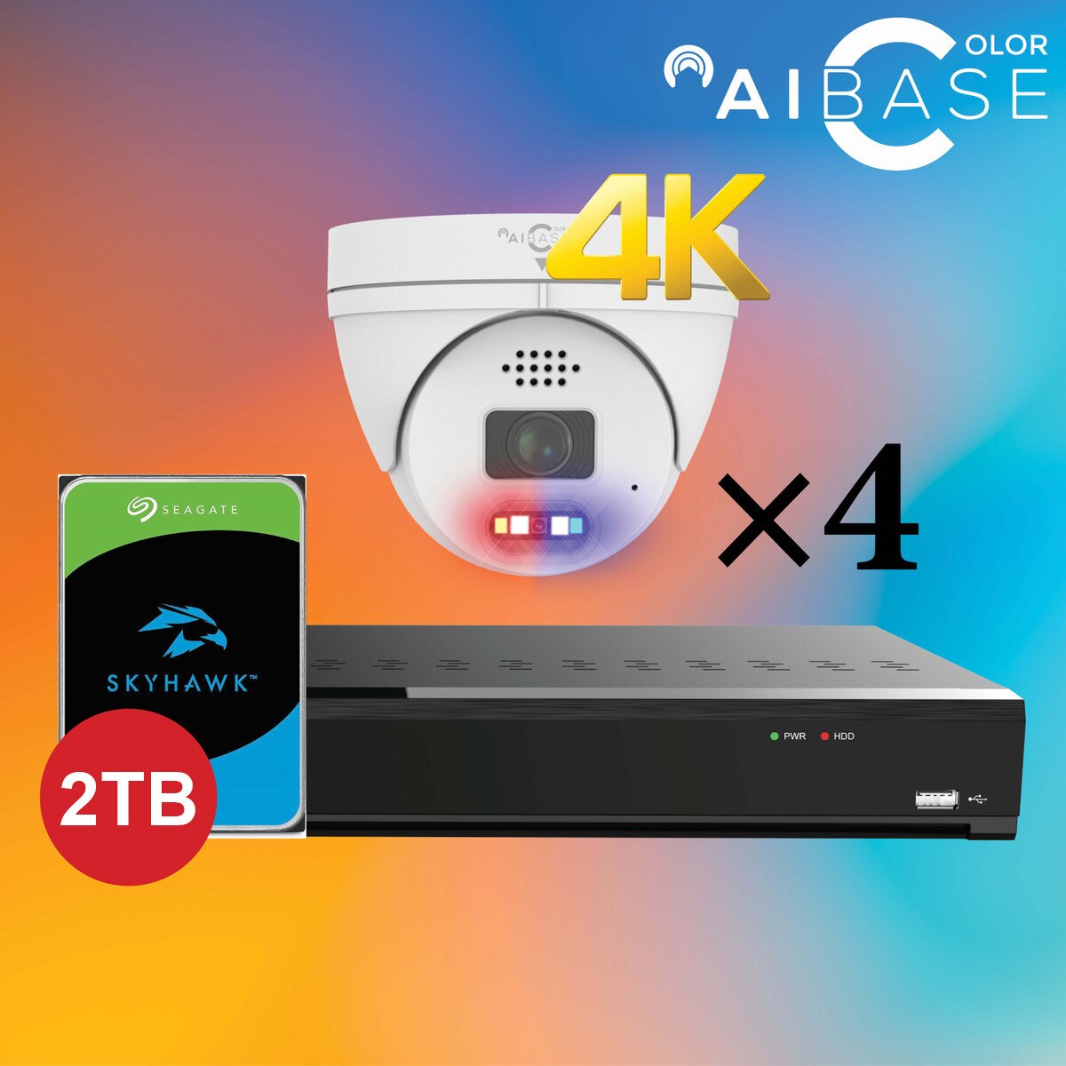 4CH 4K Active Deterrence AI Full Color PoE IP Kit, 2TB option (KIT-NV3104-8M-PV-AI-2T) 4CH 4K Active Deterrence AI Full Color PoE IP Kit, 2TB option (KIT-NV3104-8M-PV-AI-2T)